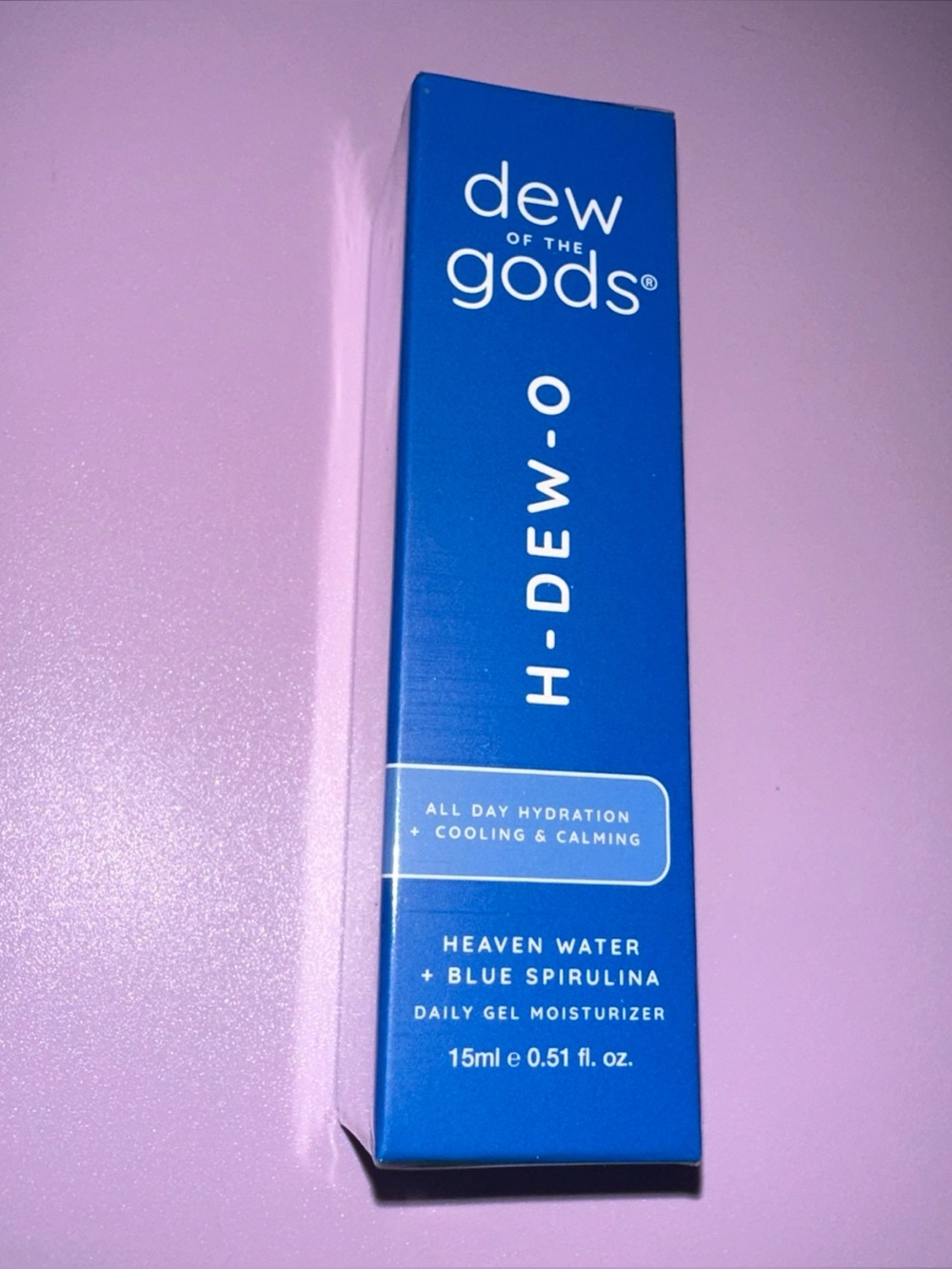 Dew of the Gods H-DEW-O Blue Spirulina Daily Gel Moisturizer NEW IN BOX .51fl oz